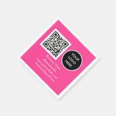 Social media QR Code Hot Pink Modern Business Logo Servet (Hoek)