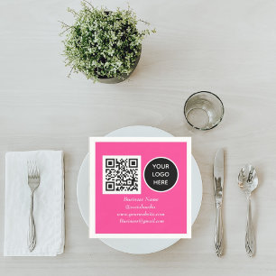 Social media QR Code Hot Pink Modern Business Logo Servet