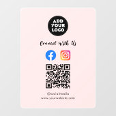 Social Media QR Code | Instagram & Facebook Raamsticker (Vel)