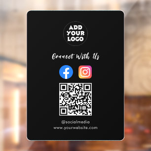Social Media QR-code Instagram & Facebook Raamsticker