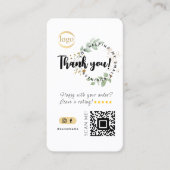 Social Media QR Code & Logo Bedankt Eucalyptus Visitekaartje (Voorkant)