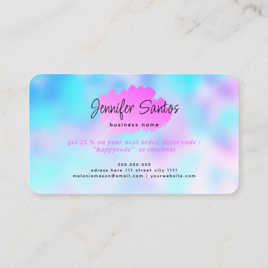 Social Media QR Code Logo Bedankt Modern Blue Visitekaartje (Achterkant)