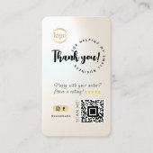 Social Media QR Code & Logo Bedankt Pearlescent Visitekaartje (Voorkant)