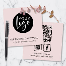 Social Media QR Code Logo Blush Roze
