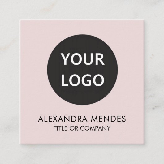 Social Media QR Code Logo Blush Roze Visitekaartje (Voorkant)