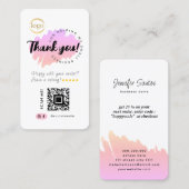 Social Media QR Code Logo Dank je wel Creatief Visitekaartje (Voorkant / Achterkant)