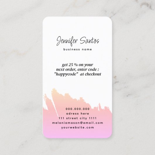 Social Media QR Code Logo Dank je wel Creatief Visitekaartje (Achterkant)