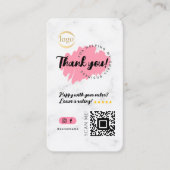Social Media QR Code Logo Dank u Modern Marmer Visitekaartje (Voorkant)