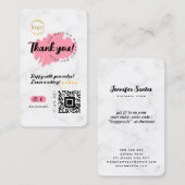 Social Media QR Code Logo Dank u Modern Marmer Visitekaartje (Voorkant / Achterkant)