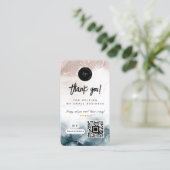 Social Media QR Code & Logo Dank u Waterverf Visitekaartje (Staand voorkant)