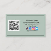 Social media QR Code Logo Influencer Sage Groen Visitekaartje (Voorkant)