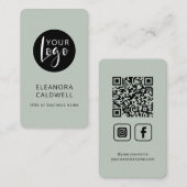 Social Media QR Code Logo Minimalistisch Wijze Visitekaartje (Voorkant / Achterkant)