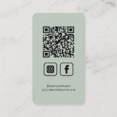 Social Media QR Code Logo Minimalistisch Wijze Visitekaartje (Achterkant)