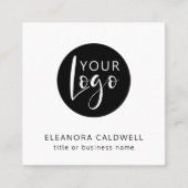 Social Media QR Code Logo Minimalistisch Wit Vierkante Visitekaartje (Voorkant)