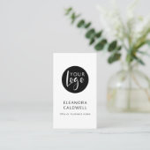 Social Media QR Code Logo Minimalistisch Wit Visitekaartje (Staand voorkant)