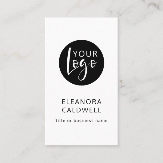 Social Media QR Code Logo Minimalistisch Wit Visitekaartje (Voorkant)