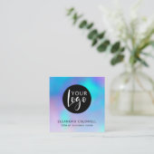 Social Media QR Code Logo Opal Iriscent Vierkante Visitekaartje (Staand voorkant)