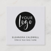 Social Media QR Code Logo Platinum Vierkante Visitekaartje (Voorkant)