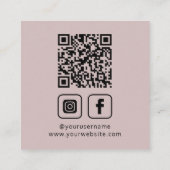Social Media QR Code Logo Roos Gold Vierkante Visitekaartje (Achterkant)