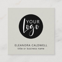 Social Media QR Code Logo Smoky White Vierkante Visitekaartje