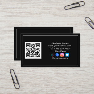 Social media QR Code Logo Zwart Influencer Modern Visitekaartje