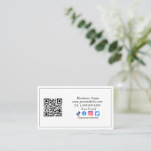 Social media QR Code Logo Zwart Influencer Modern Visitekaartje (Staand voorkant)