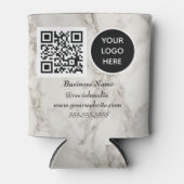 Social media QR Code Marmer Modern Business Logo Blikjeskoeler (Voorkant)