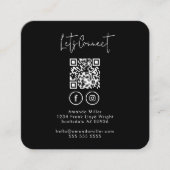 Social Media QR Code Medewerker Foto & Bedrijf Log Vierkante Visitekaartje (Voorkant)