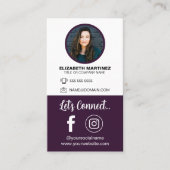 Social Media QR Code Medewerker Foto & Bedrijf Log Visitekaartje (Voorkant)