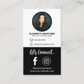 Social Media QR Code Medewerker Foto & Bedrijf Log Visitekaartje (Voorkant)