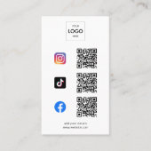 Social Media QR Code merklogo Visitekaartje (Voorkant)