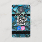 Social Media QR Code Modern Pro Minimalist Sleek B Visitekaartje (Voorkant)