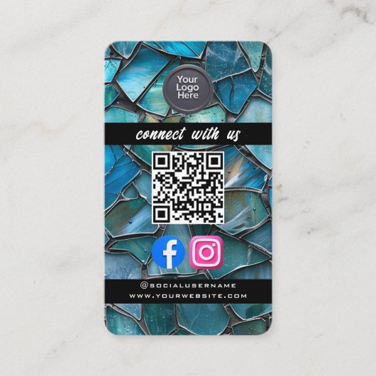 Social Media QR Code Modern Pro Minimalist Sleek B Visitekaartje (Voorkant)