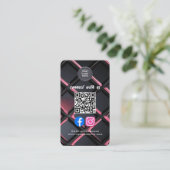 Social Media QR Code Modern Pro Minimalist Sleek B Visitekaartje (Staand voorkant)
