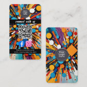 Social Media QR Code Modern Pro Minimalist Sleek B Visitekaartje (Voorkant / Achterkant)