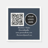 Social media QR Code navy Modern Business Logo Servet (Voorkant)