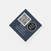 Social media QR Code navy Modern Business Logo Servet (Hoek)