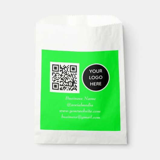 Social media QR Code Neon Green Business Logo Bedankzakje (Voorkant)