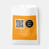 Social media QR-code oranje modern zakelijk logo Bedankzakje (Voorkant)