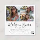 Social Media QR Code Photo Grid Content Creator Vierkante Visitekaartje (Voorkant)