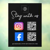 Social Media QR Code Ramensticker  Raamsticker (Vel 3)