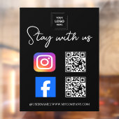 Social Media QR Code Ramensticker  Raamsticker (Vel 2)