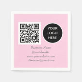 Social media QR Code Roze Modern Business Logo Servet (Voorkant)
