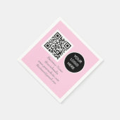 Social media QR Code Roze Modern Business Logo Servet (Hoek)