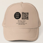 Social media QR Code Roze Modern Business Logo Trucker Pet (Voorkant)