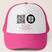 Social media QR Code Roze Modern Business Logo Trucker Pet (Voorkant)