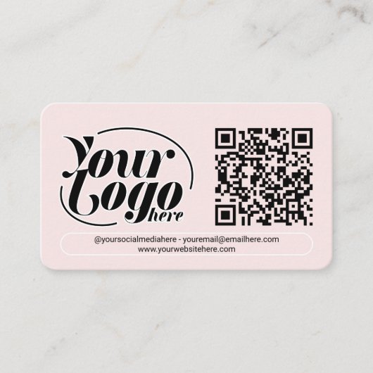 Social Media QR Code Roze Professionele Marketing Visitekaartje (Voorkant)