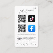 Social Media QR Code – Roze vormgeving Visitekaartje (Voorkant)
