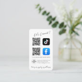 Social Media QR Code – Roze vormgeving Visitekaartje (Staand voorkant)