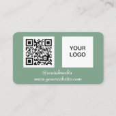 Social media QR Code Sage Green Professional Visitekaartje (Voorkant)